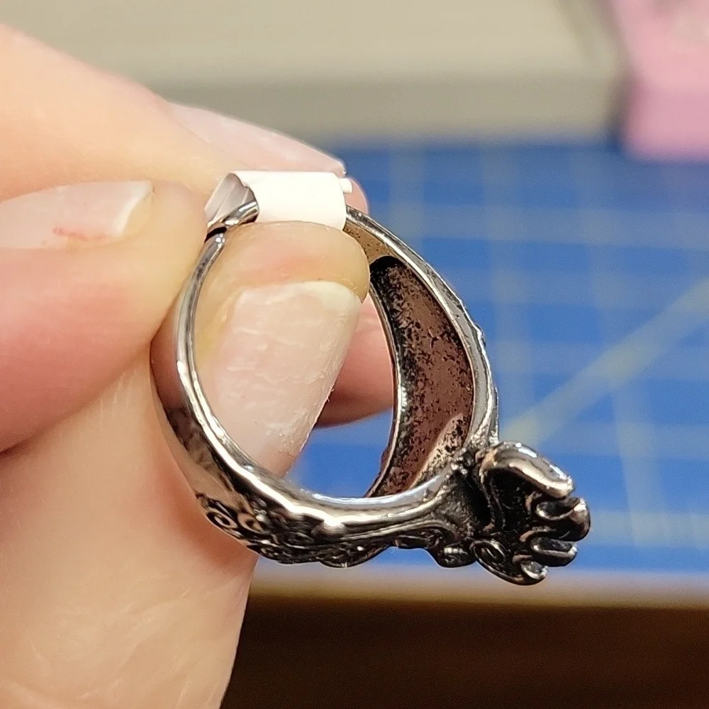 Rooster Chicken Silver Tone Ring Size 7 Adjustable